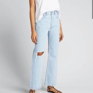Still Here Worn-In Childhood Distressed Straight-Leg Jeans
